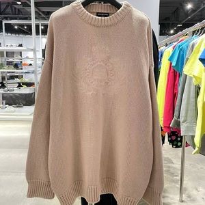 Authentic Balenciaga oversized crewneck cotton knit sweater